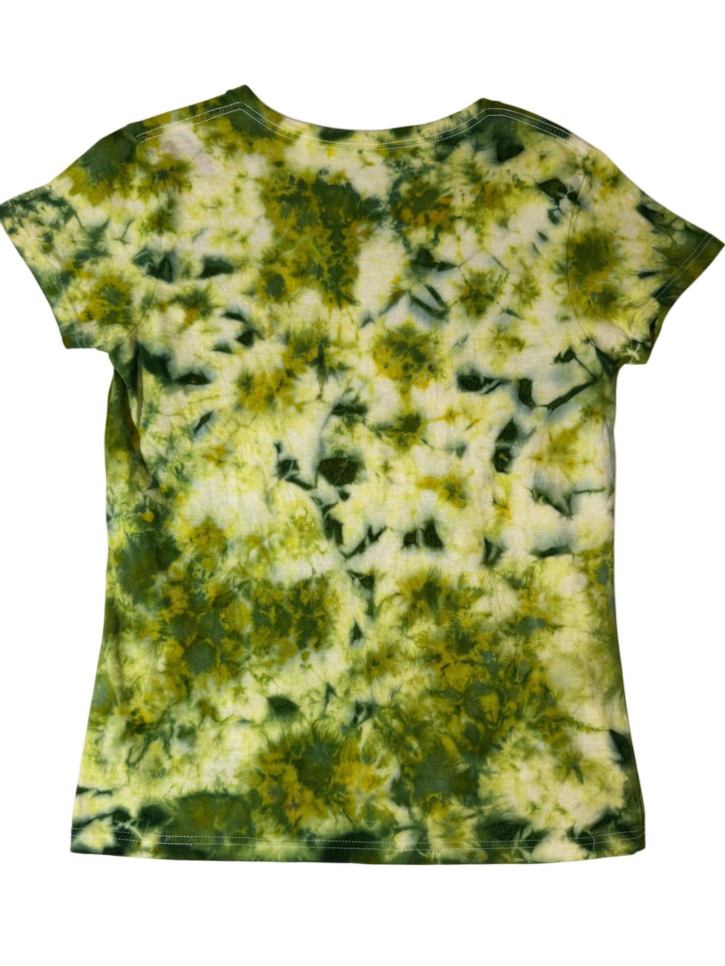 Womens Tie Dye Vneck (green) medium