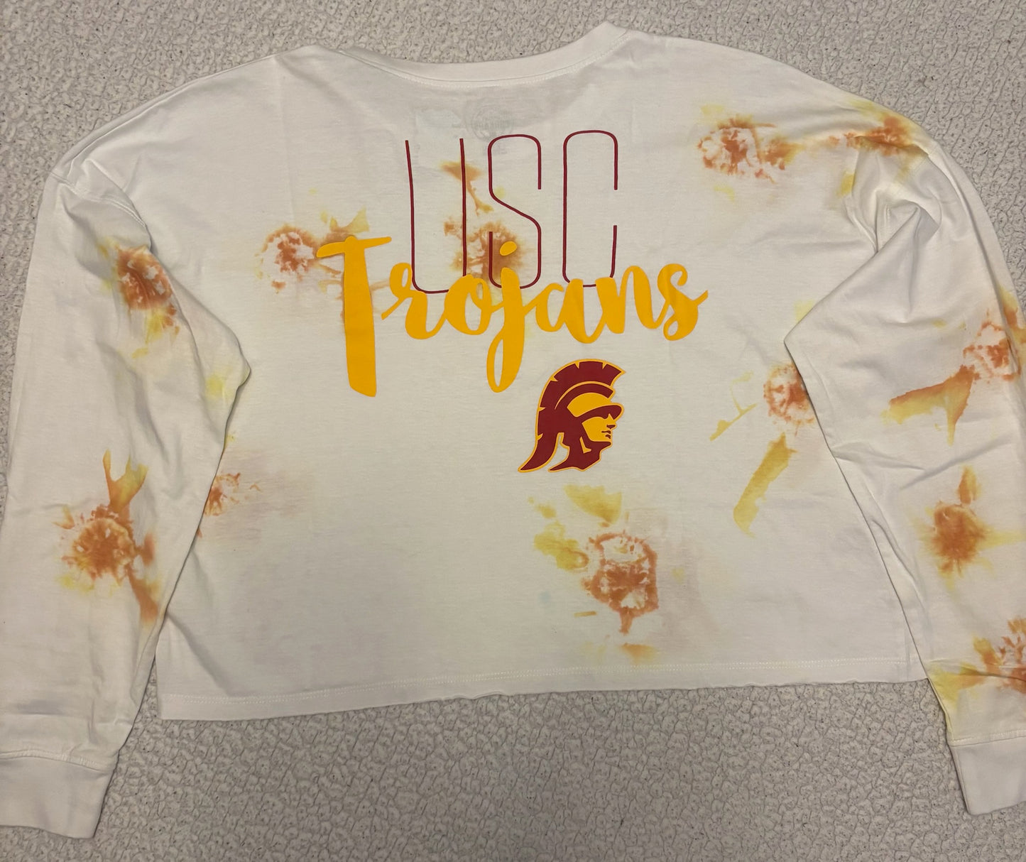 Remixed USC Tie-Dye Cropped Long Sleeve(Medium)