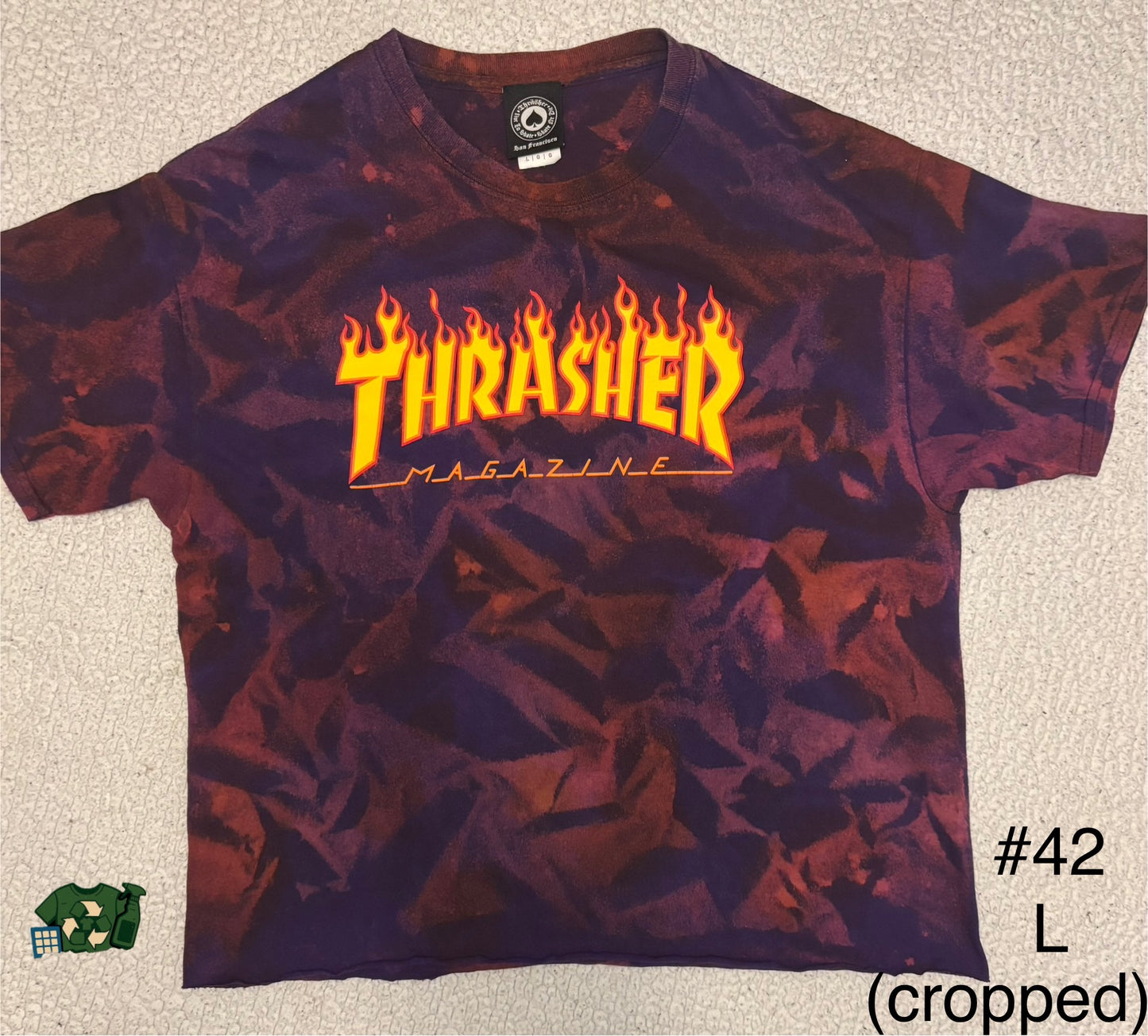 UpCycled Thrasher Flame Logo Tee (Large)