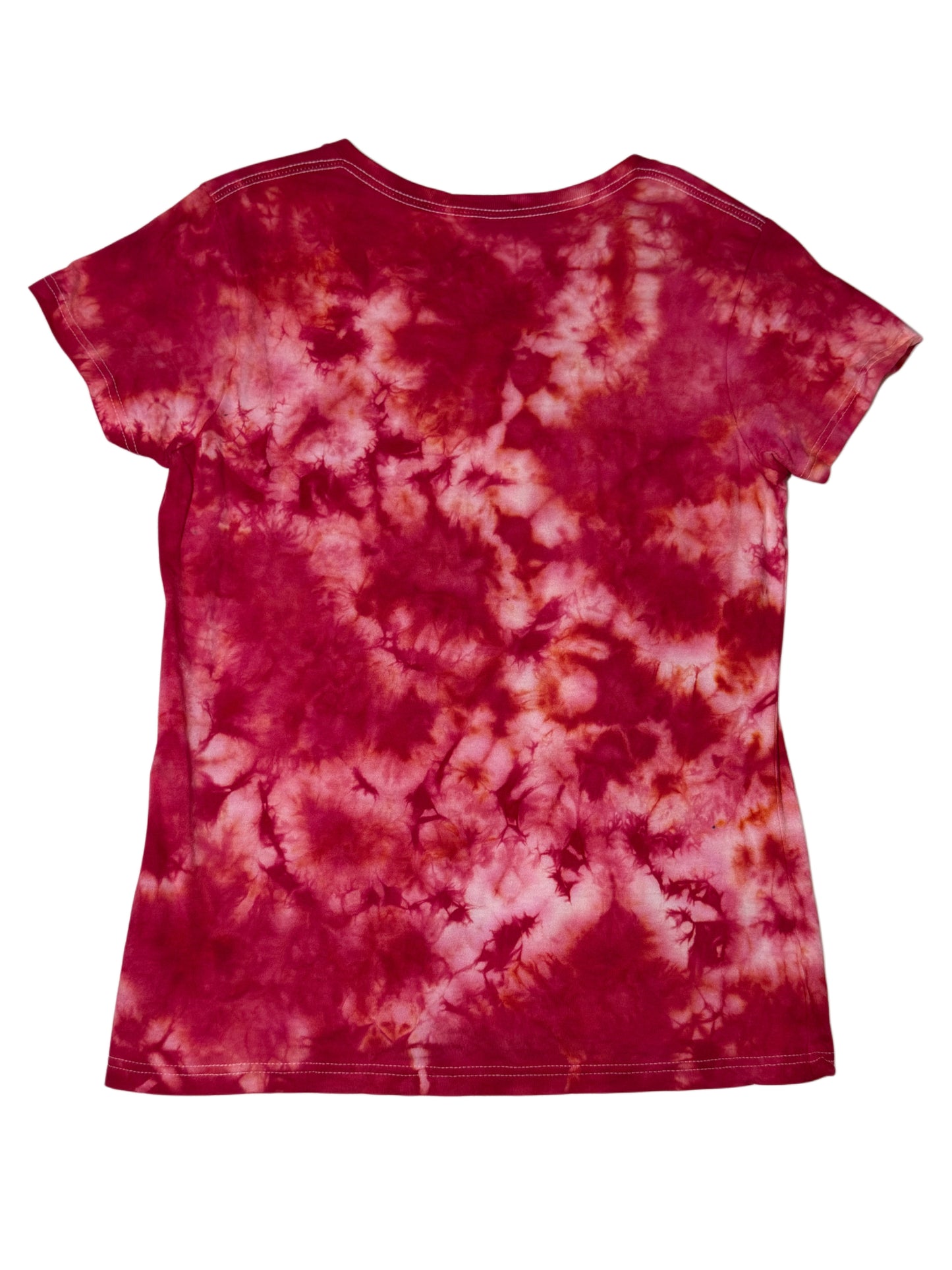 Womens Tie Dye Vneck (red) extra large