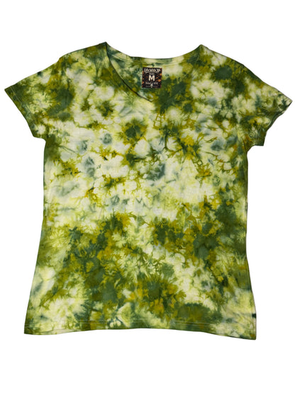 Womens Tie Dye Vneck (green) medium