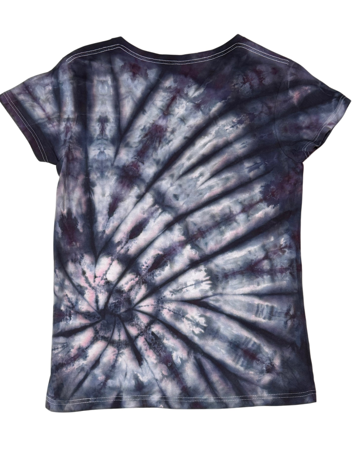 Womens Tie Dye Vneck (dark purple) Medium