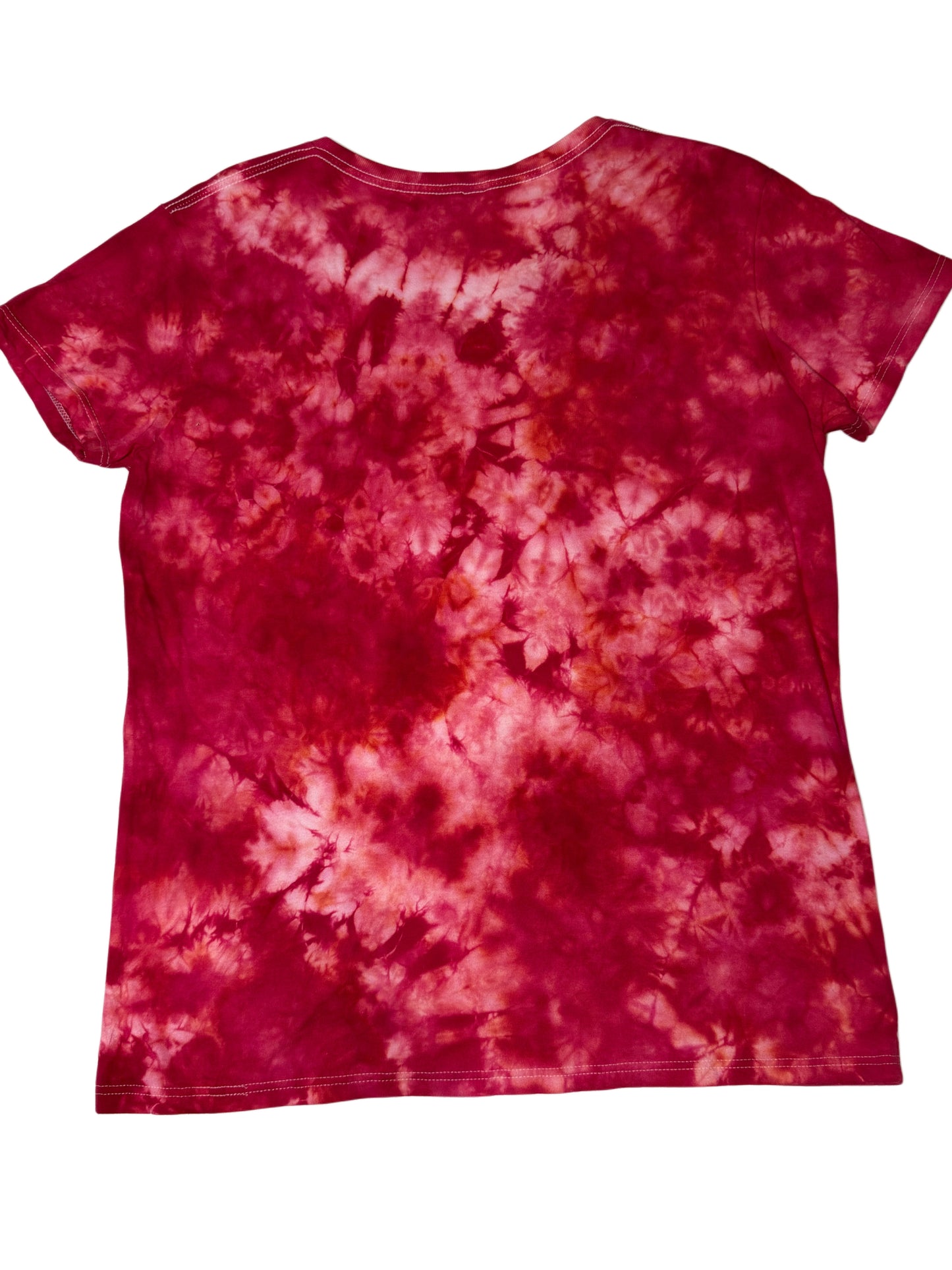 Womens Tie Dye Vneck (red) medium