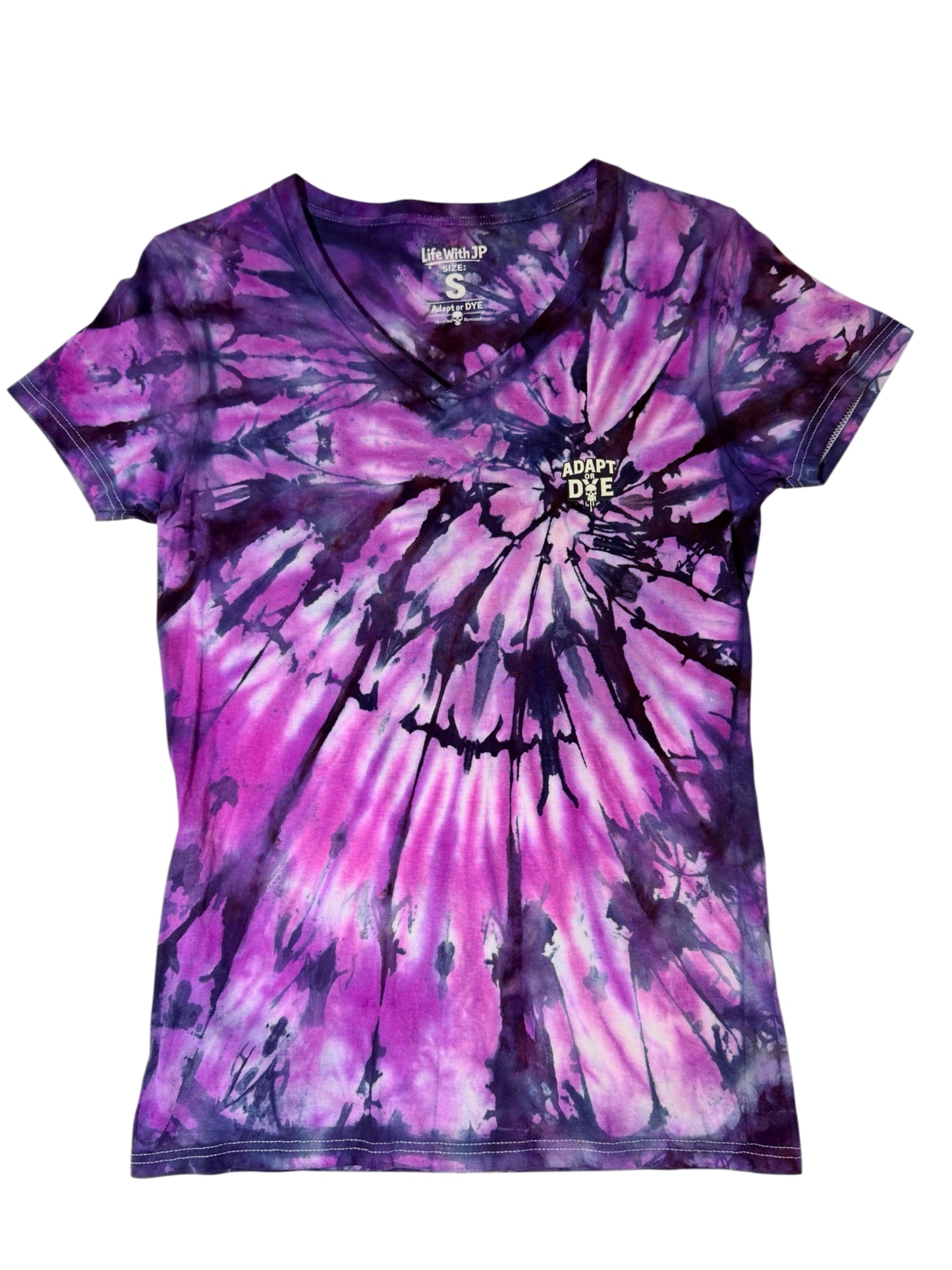 Womens Tie Dye Vneck (purple) small