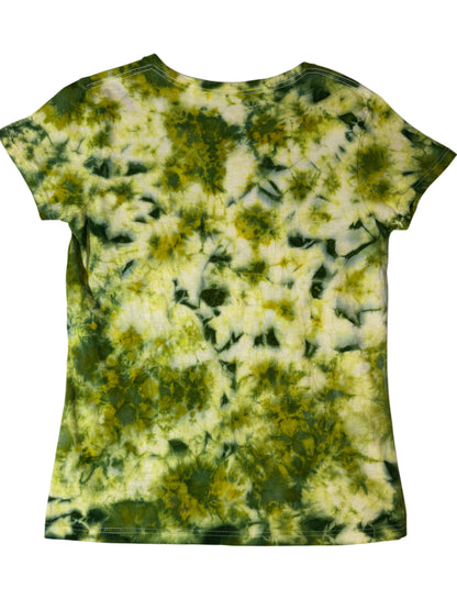 Womens Tie Dye Vneck (green) medium