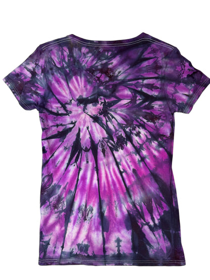 Womens Tie Dye Vneck (purple) small