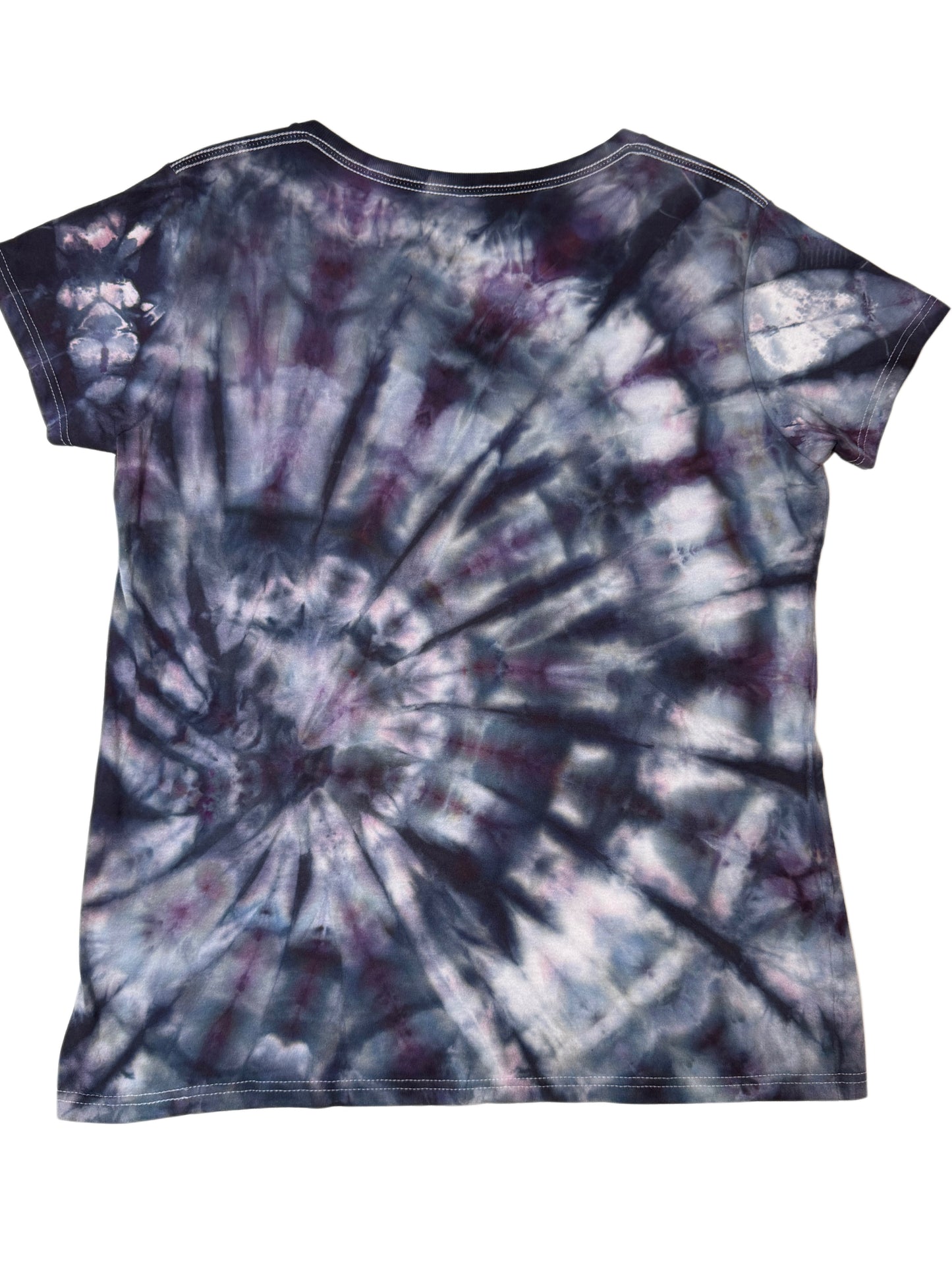 Womens Tie Dye Vneck (dark purple ) large
