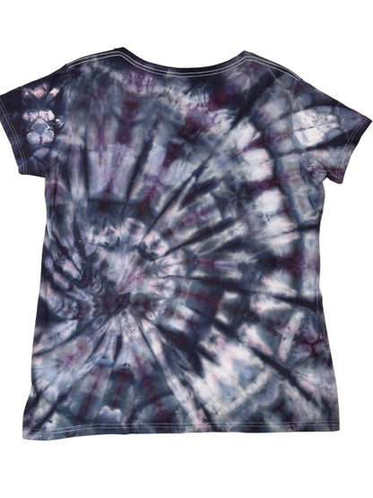 Womens Tie Dye Vneck (dark purple ) large