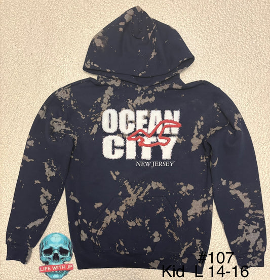 REMIXED LWJP OCEAN CITY NJ HOODIE KIDS (14-16)