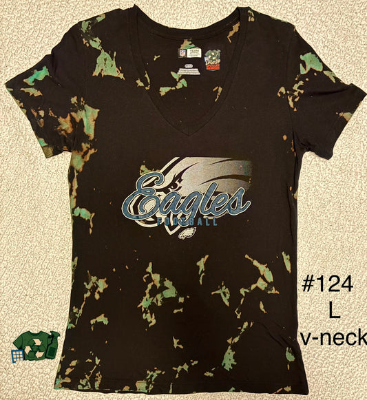 UPCYCLED PHILADELPHIA EAGLES SPLATTER TIE DYE (LARGE) VNECK