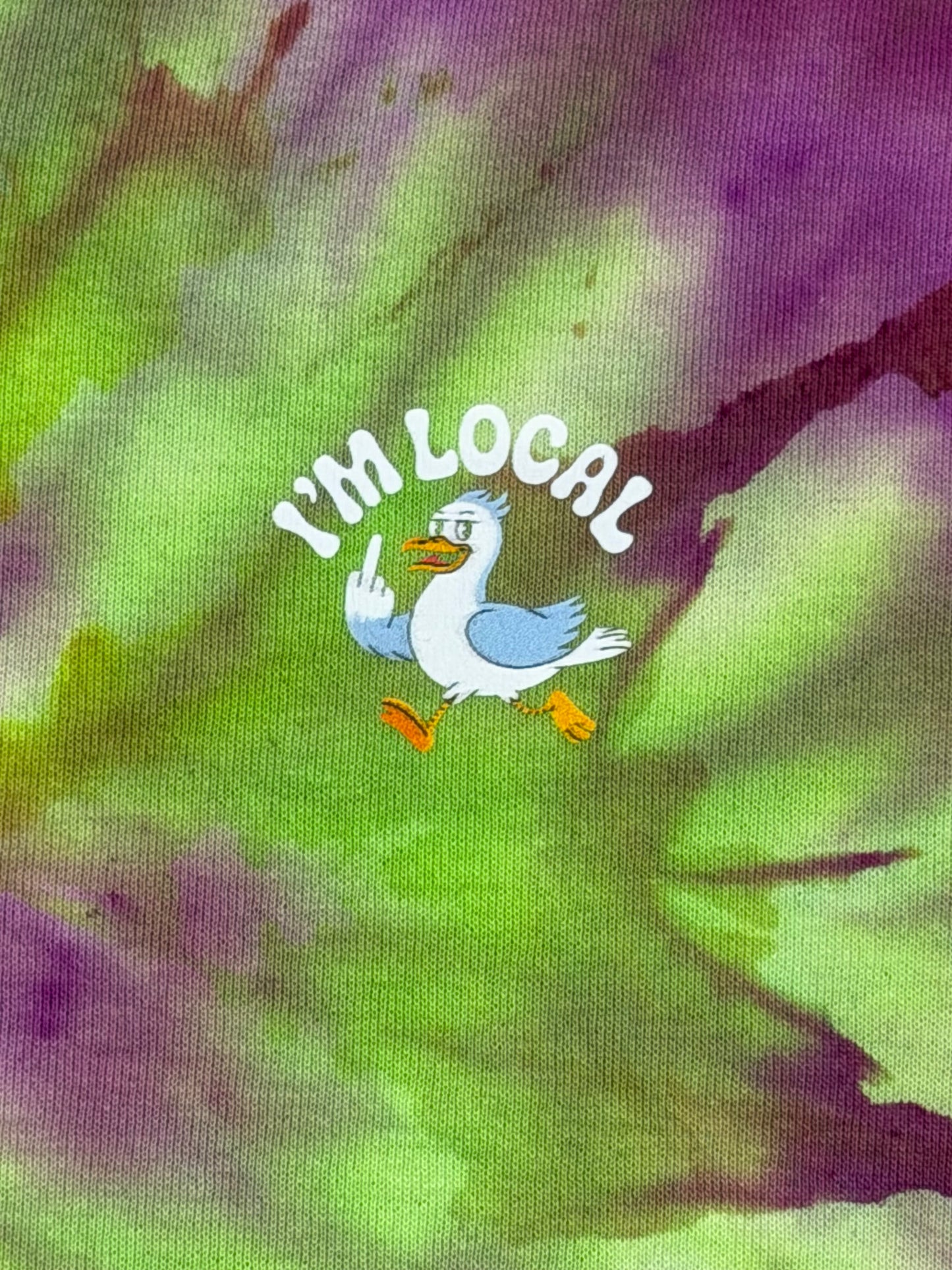 Womens Tie Dye V Neck (pink & green) Small