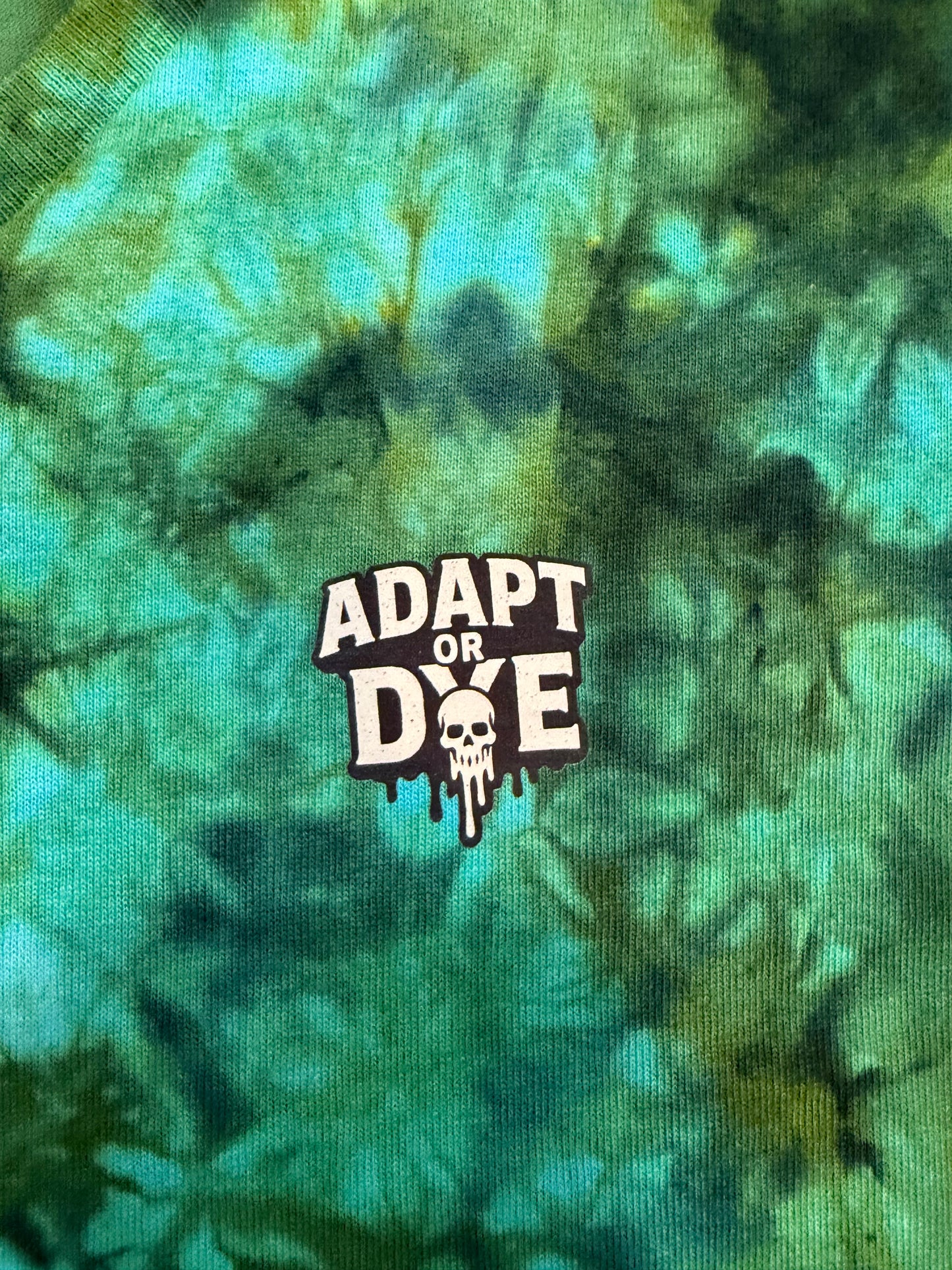 Womens Tie Dye V Neck (green) small
