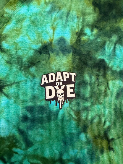 Womens Tie Dye V Neck (green) small