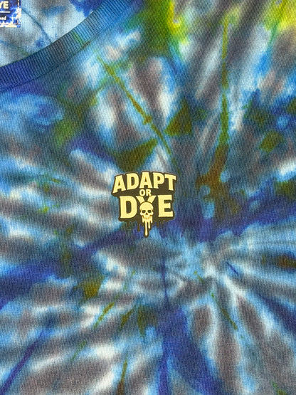 Womens Tie Dye Vneck (blue, green, red) large