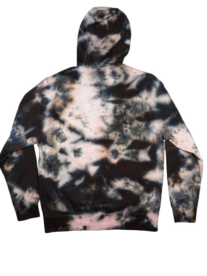 NIKE REMIX ZIP UP HOODIE (LARGE) HAND DYED ONE OF ONE (BLACK AND WHITE)