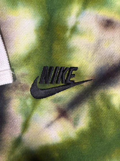 NIKE REMIX ZIP UP HOODIE (MEDIUM) HAND DYED ONE OF ONE (GREEN)