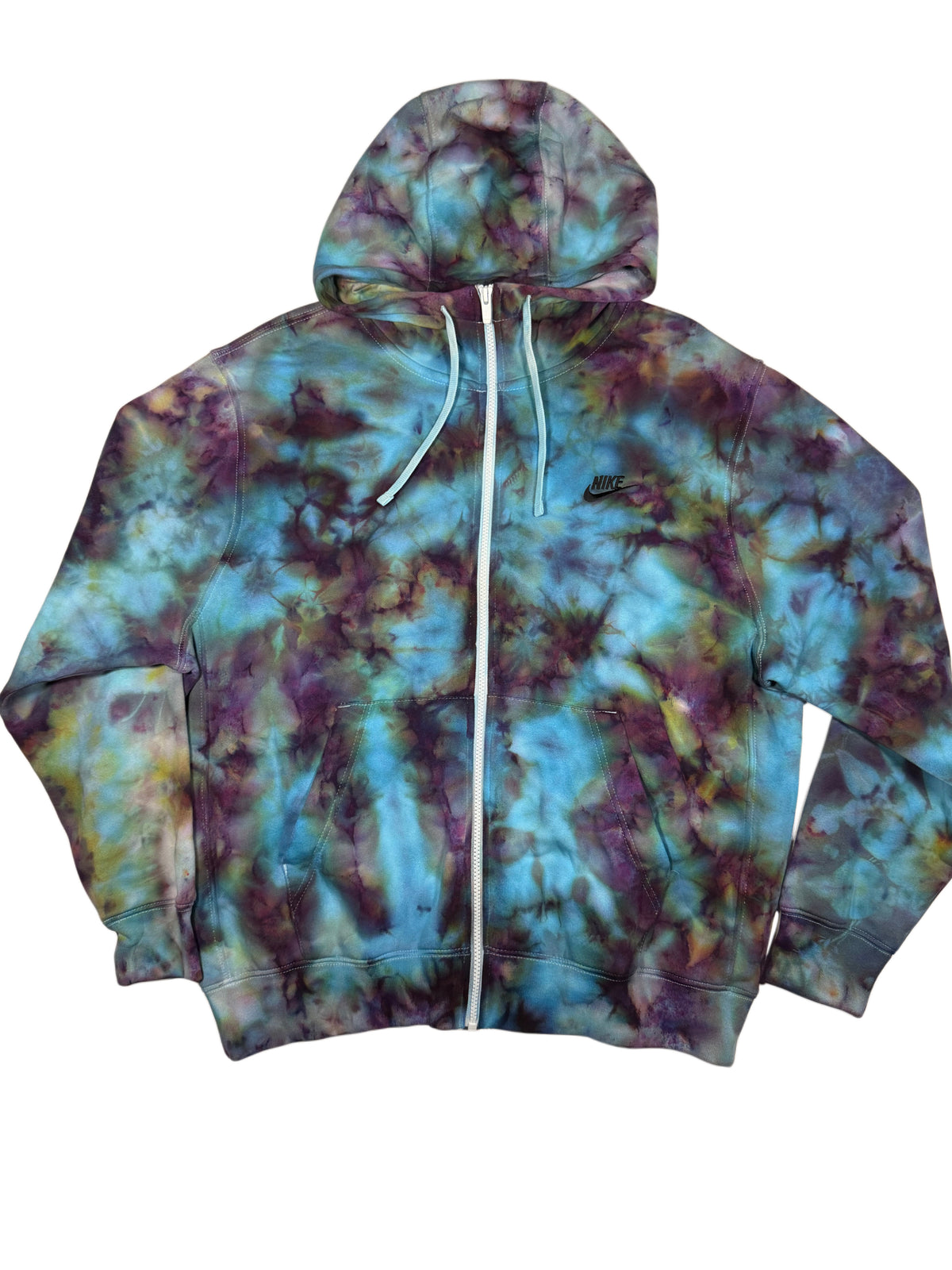NIKE REMIX ZIP UP (LARGE) HAND DYED ONE OF ONE (BLUE / PURPLE)