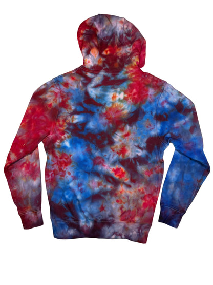 NIKE REMIX ZIP UP HOODIE (SMALL) HAND DYED ONE OF ONE  (RED WHITE BLUE )