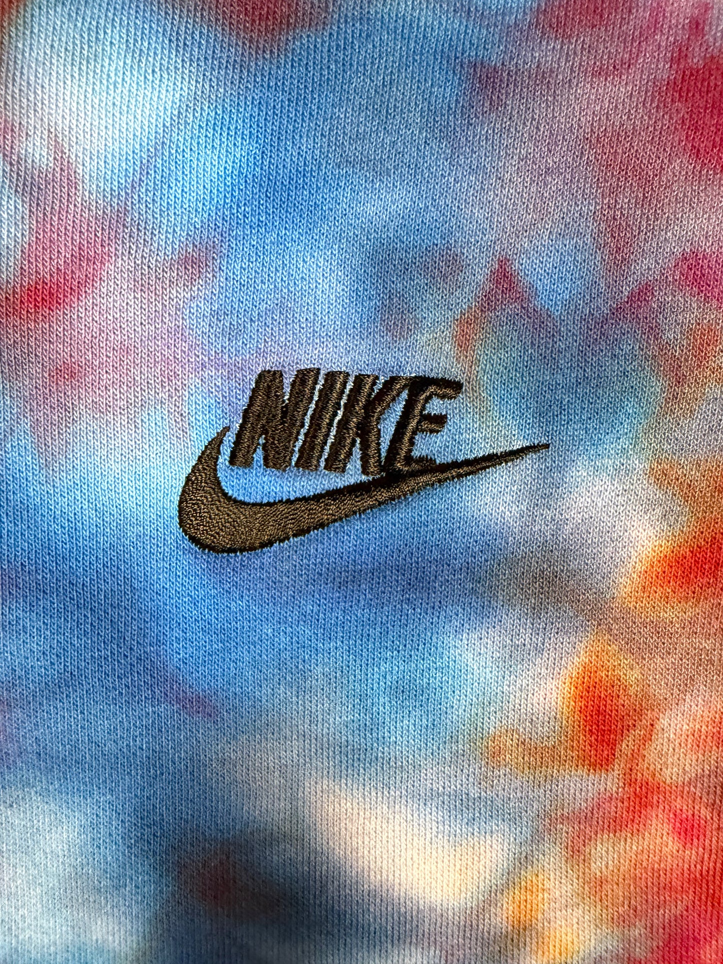 NIKE REMIX ZIP UP HOODIE (SMALL) HAND DYED ONE OF ONE  (RED WHITE BLUE )